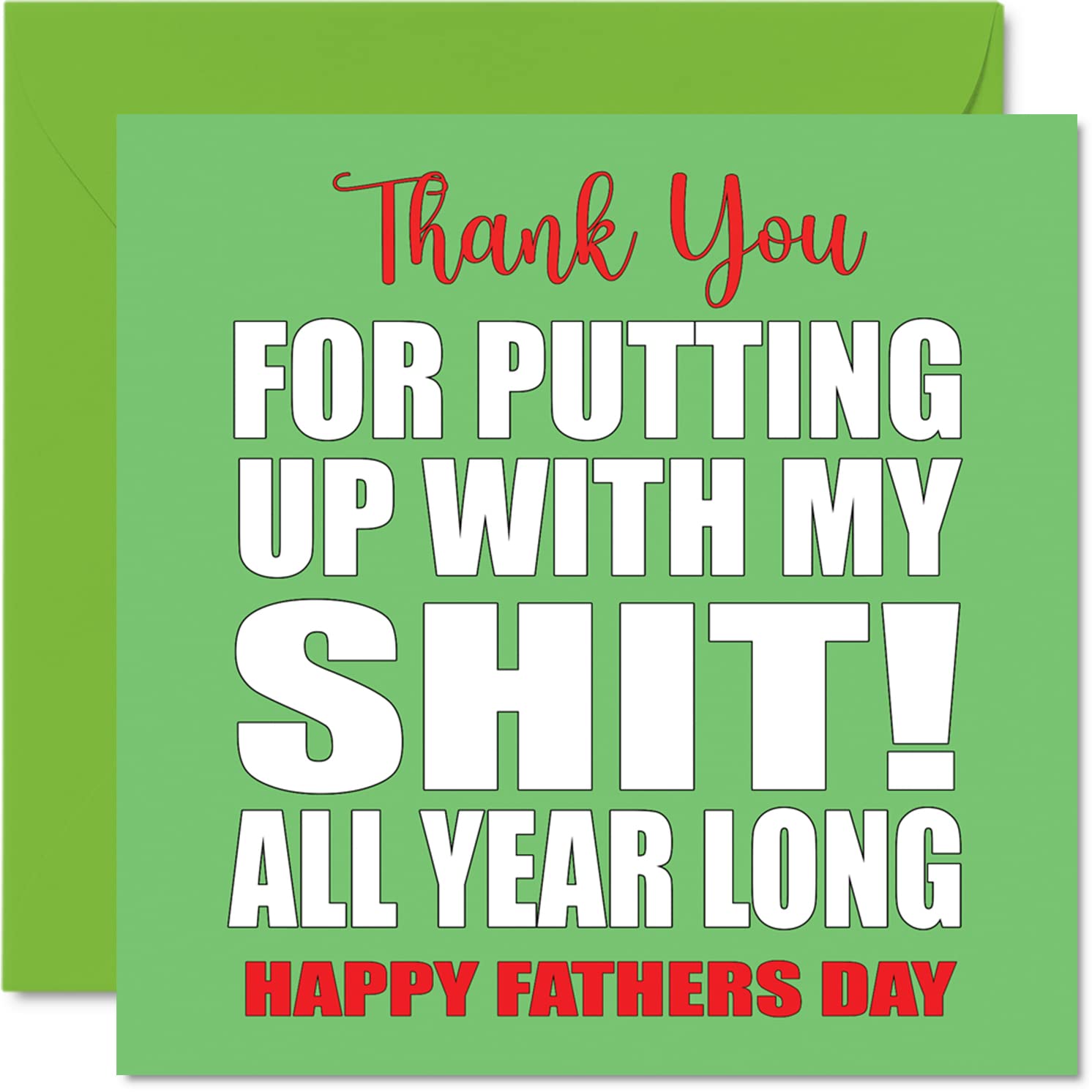 Funny Fathers Day Cards for Dad - Putting Up - Joke Happy Father's Day Card for Dad from Son Daughter, Father Banter Gifts, 145mm Rude Greeting Cards Gift Daddy Papa