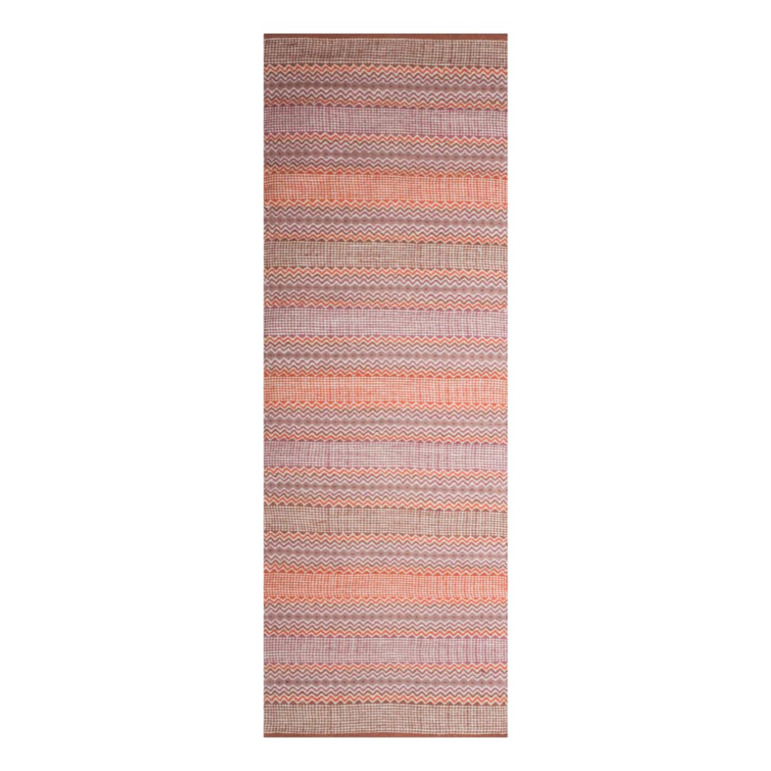 Jute & Co. Tappeto 100% Cotone Naturale, Colore Beige, con Fantasia Tessuta a mano, Lavabile in Lavatrice, 55X140cm