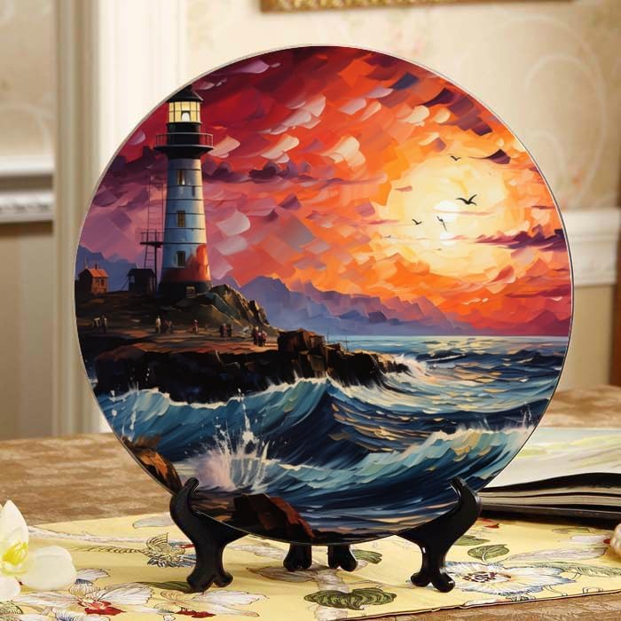 Bird 10-inch Ceramic Plate for Wall Display or Tabletop, with Stand & Hook DP-114712225