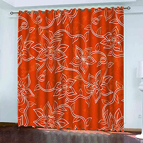 Rideau occultant salon moderne à œillets motif fleurs pour une ambiance zen et chaleureuse - 2