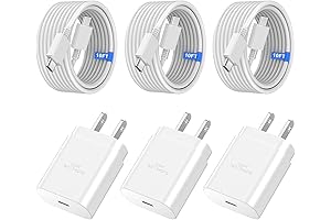 Wamaxlink Fast Charging Package: 3x 25W Chargers and 1x 10FT USB-C Cable