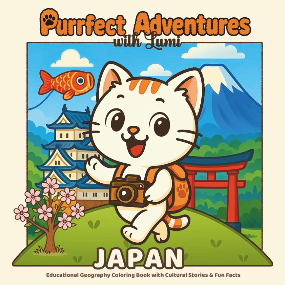 Purrfect Adventures with Lumi: Japan: A travel-themed coloring book for kids and kawaii lovers