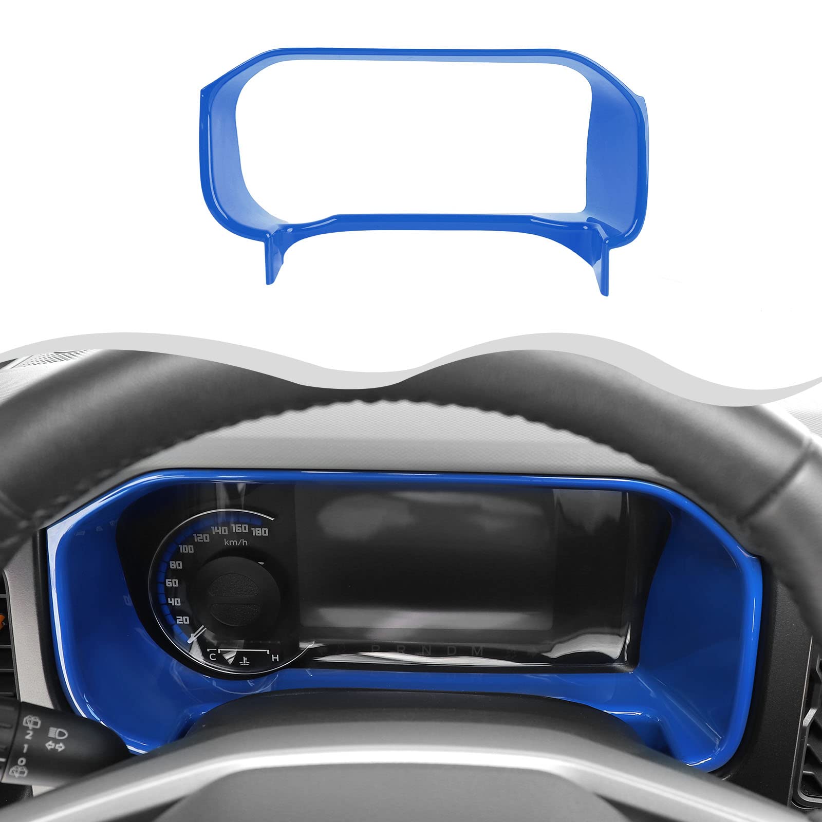 for Ford Bronco Center Console Dash Board Panel Ring Cover for Ford Bronco 2021 2022 2023+ 2/4Doors (ABS,Blue)