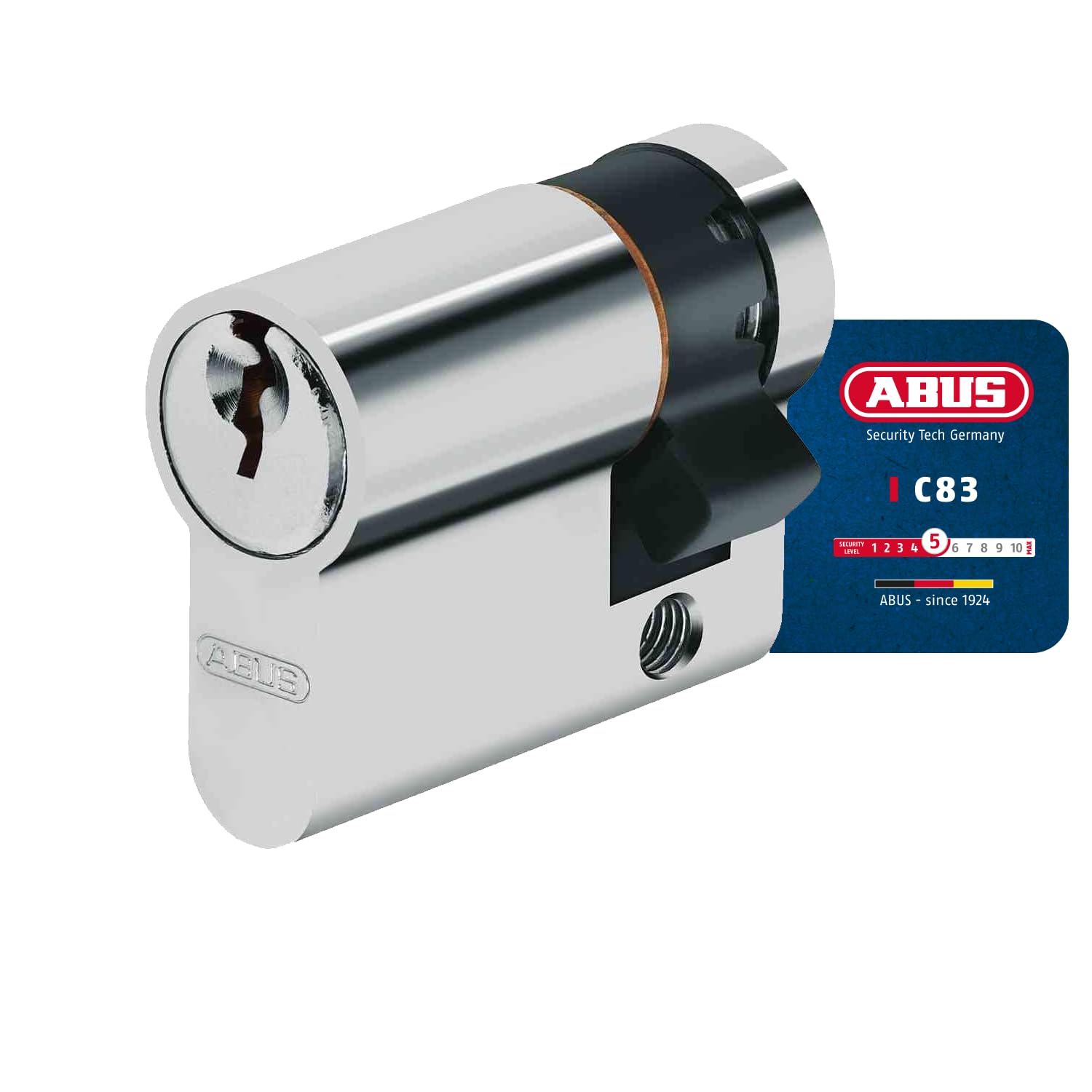 ABUS Profil-Zylinder C83N 10/30 (03275) – Türzylinder mit Profilschlüssel, Halbzylinder