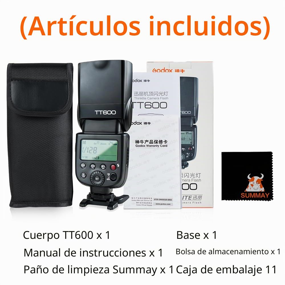 Godox TT600 Flash Speedlite GN60 para Canon Nikon Panasonic Olympus Pentax Fijifilm DSLR Cámara