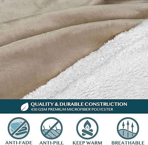 Miniatura 6 de PAVILIA Manta Sherpa con mangas para adultos, mujeres y hombres, manta de forro polar suave y cálido, manta con brazo