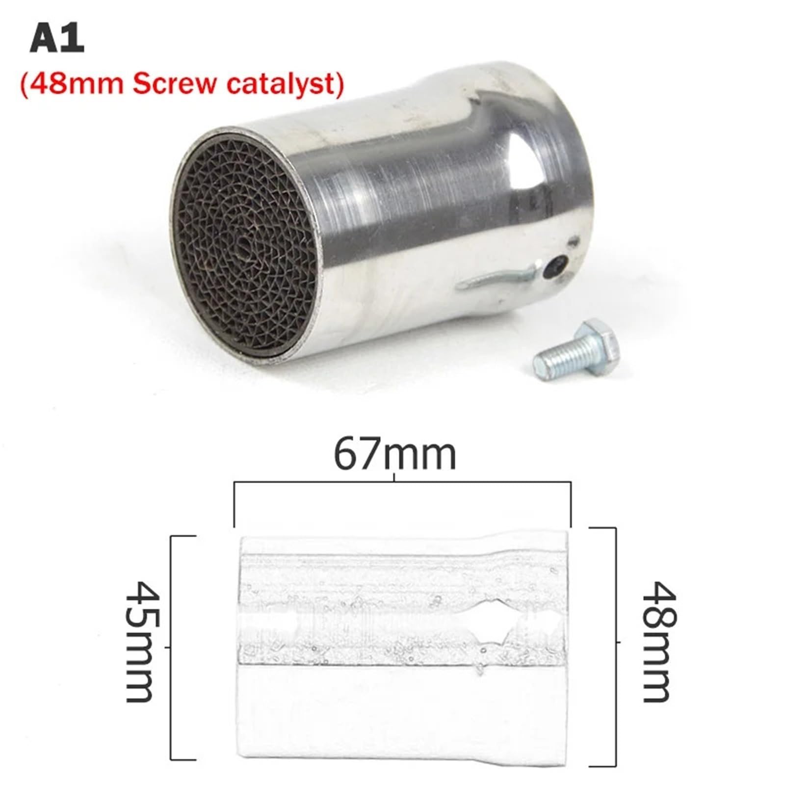 Universal 48MM Vorne Mitte Ende Katalysator DB Mörder Für Motorrad Auspuff Schalldämpfer(A Included wrench)