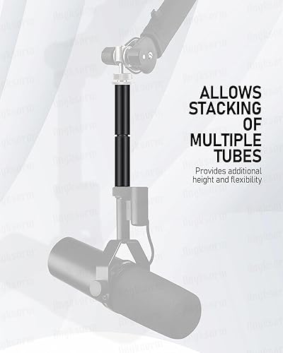Miniatura 5 de Tubosvarillas de extensión de soporte de micrófono de 6 pulgadas, rosca universal de 58-27 pulgadas, se adapta a la mayoría de los brazos de