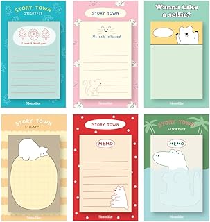 モノライク ストーリータウン スティッキー Story Town Sticky it - 6セット粘着メモ用紙 50シートお互い違う デザイン 6種 セット