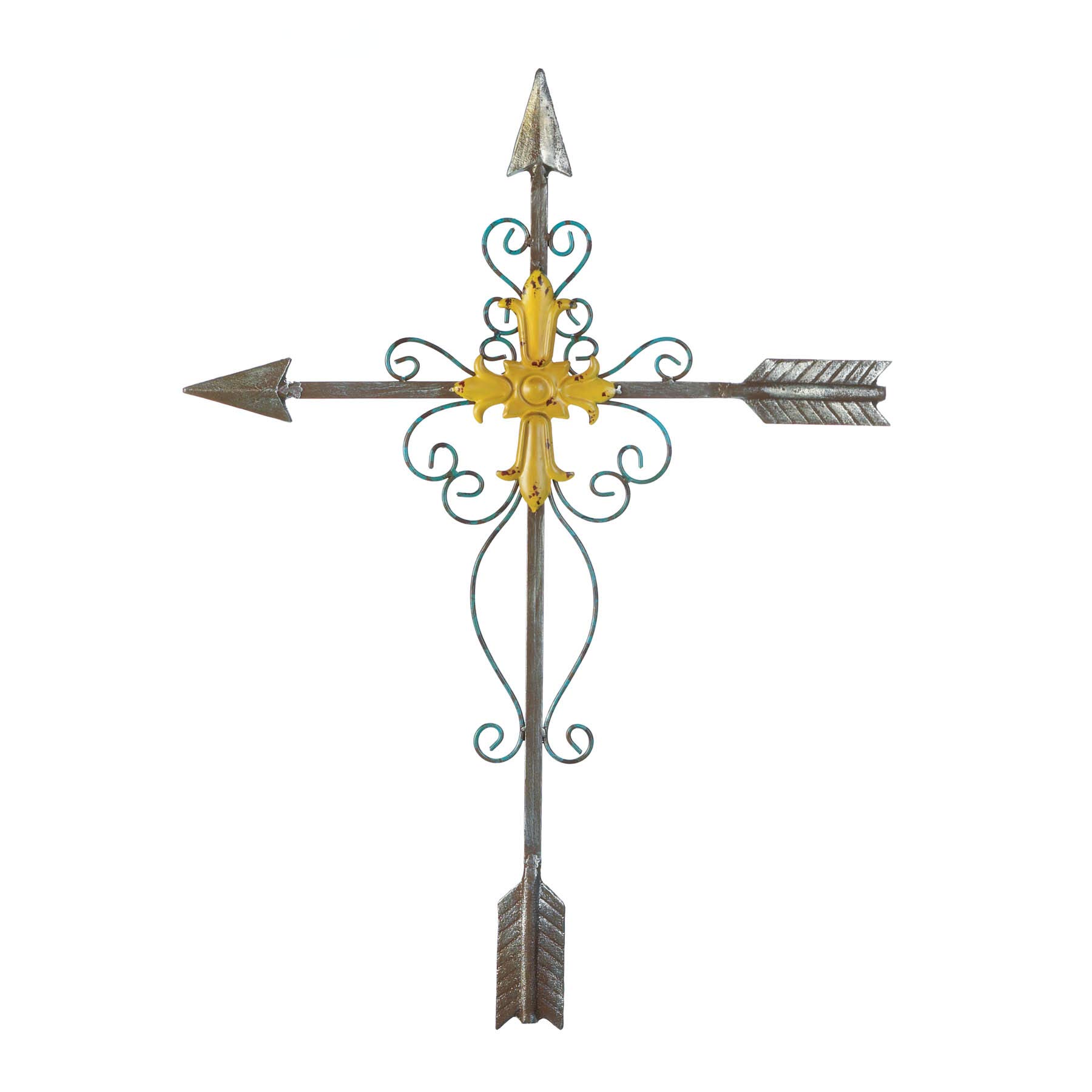Zings & Thingz 57073475 TWO ARROWS WALL CROSS, Gray