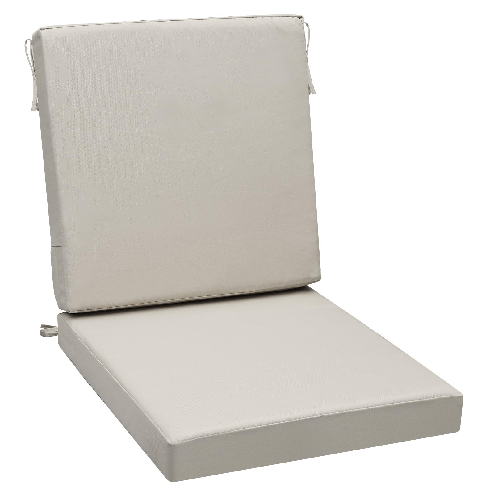 Photo 1 of AAAAAcessories Outdoor Seat Cushions for Chairs, One-Piece Design, Fade-Resistant, Waterproof Patio Furniture Replacement Cushions, 20" x 20" x 3" + 20" x 24" x 3", Beige
