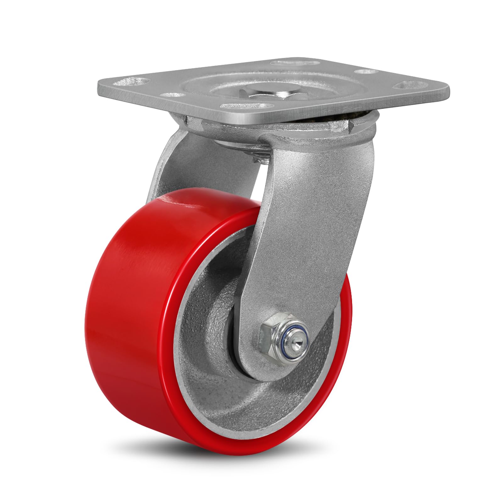 Heavy Duty Plate Casters - 4 Wheels, Brake & Swivel -22