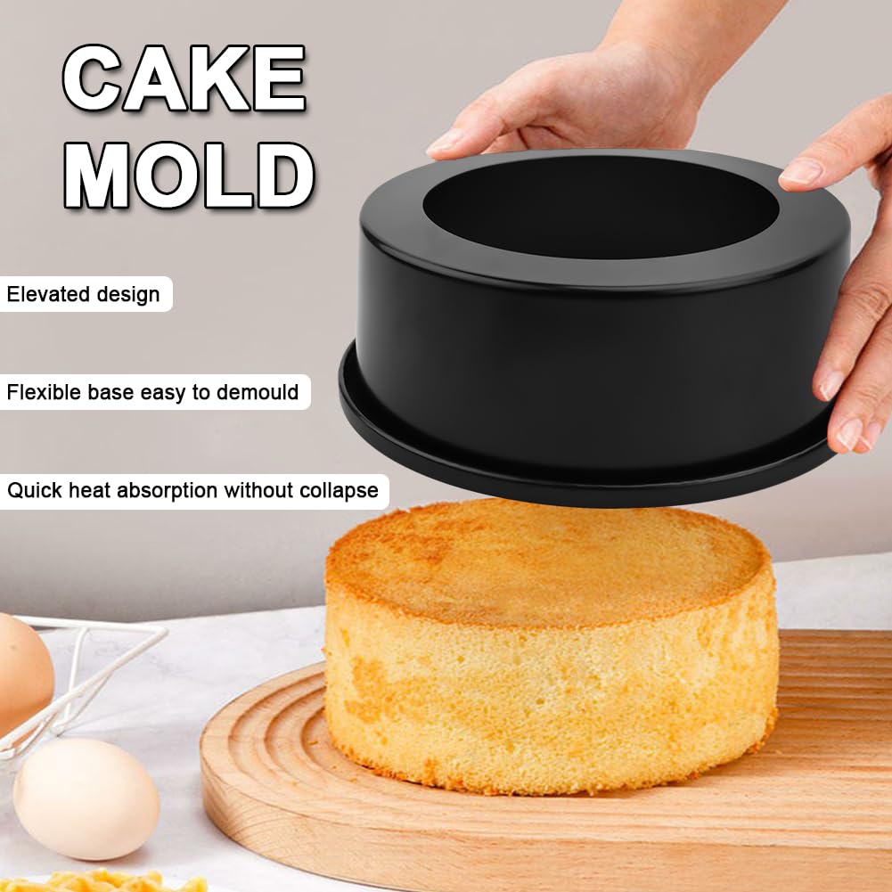 Moule à Gâteau Rond Antiadhésif En Acier Carbone - Poignées Extra Larges, Nettoyage Facile, Idéal Pour Cheesecake Et Pâtisseries