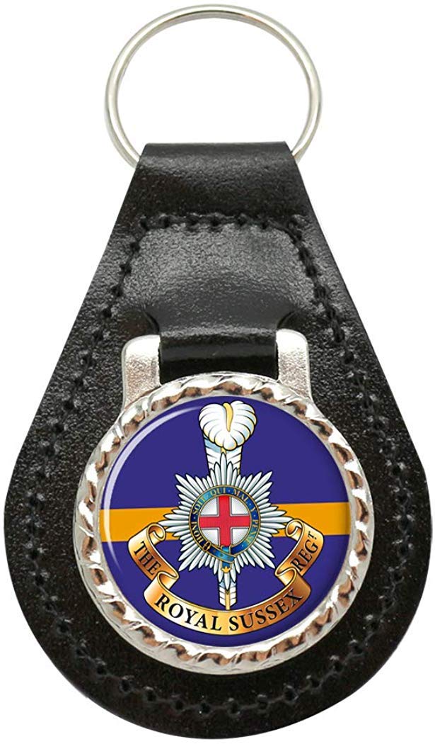 Giftshop UK Royal Sussex Regiment, British Army Leather Key Fob