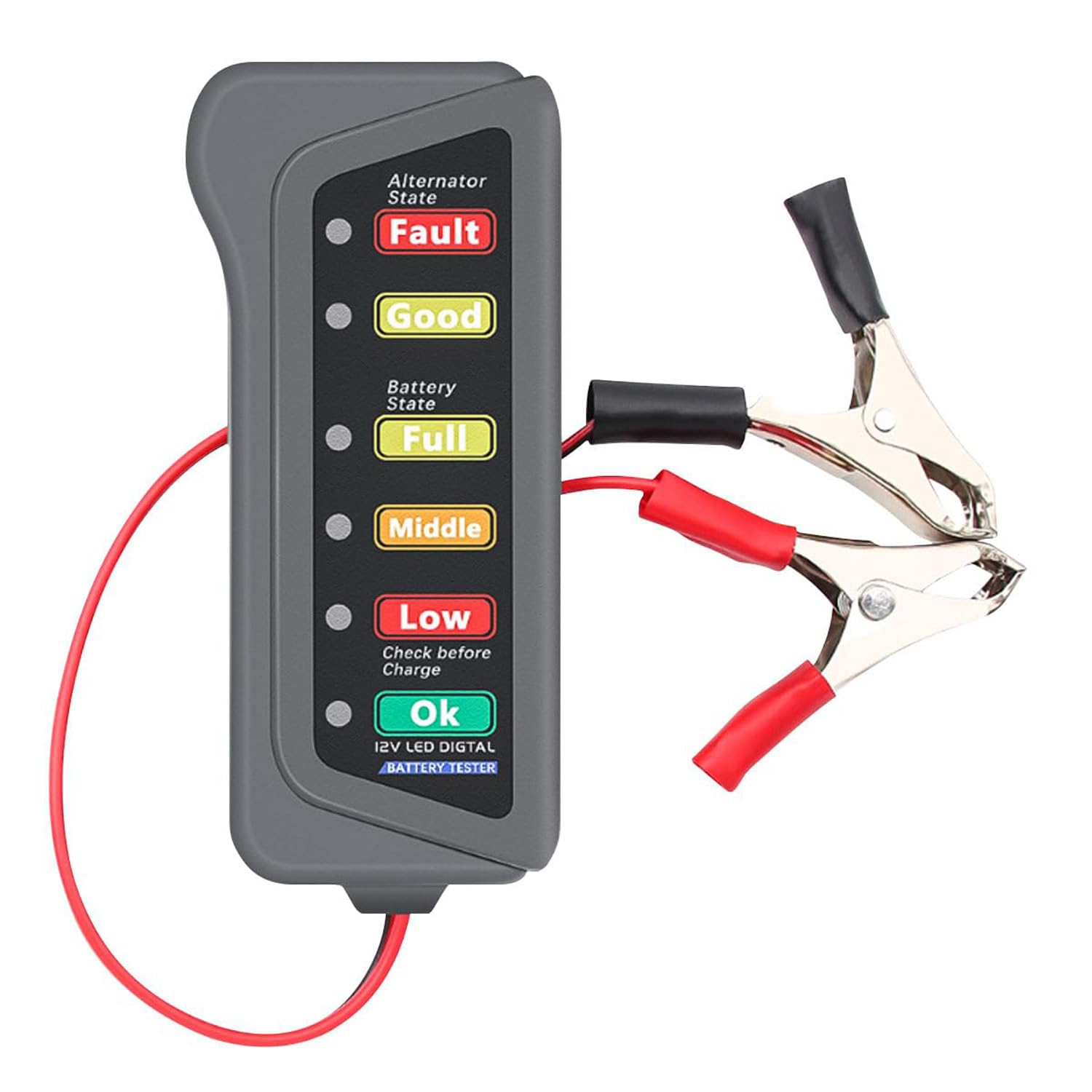 Heavy Duty 12V Battery Charger Tester with LED Charge Level Display-image-12