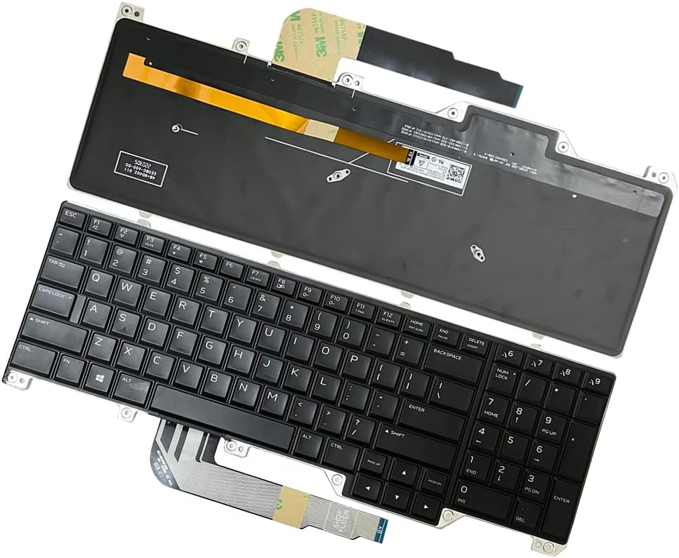 JINTAI Backlit Backlight US Keyboard Replacement for DELL 17 R4 R5 M17 R4 P31E PK1326T1B00 00WN4Y 0N7KJD 0ND5TJ Seven Colors Multicolour