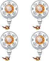 Vista 11 de 2 piezas Luces LED redondas de 42 LED rojas y ámbar de doble cara impermeables para parada, cola, marcador lateral, señal de giro, pedestal