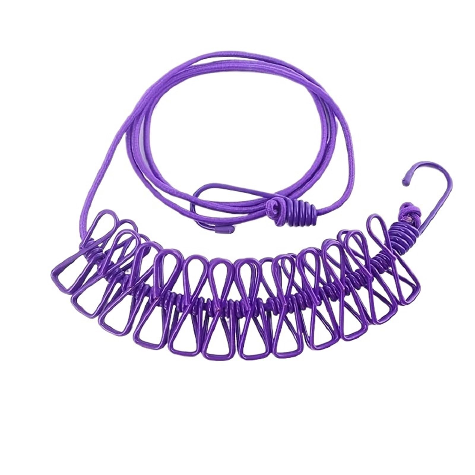 Clothesline Outdoor Clip Travel Portable Retractable Windproof Drying Rope With 12 Clips Hanger for cloths