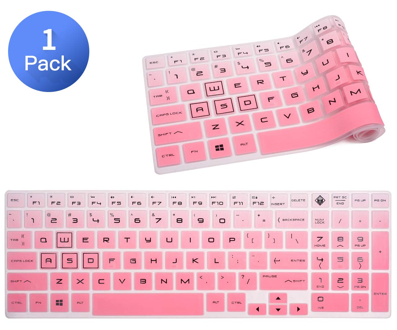 Keyboard Cover Skin Compatible HP OMEN 15-DC 15.6" Series, HP 15-dc0010nr 15-dc0020nr 15-dc0030nr dc0045nr 15-dc0051nr dc0052nr 15-dc0086nr dc0087nr dc0096nr Laptop Keyboard Accessories, Gradual Pink