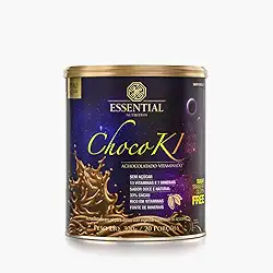 ChocoKi 300g – Essential Nutrition | Achocolatado Premium com Cacau 100% Puro | Sem Açúcar, Sem Lactose, Adoçado com Estévia | Sabor Natural e Saudável