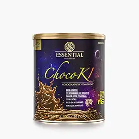 ChocoKi 300g – Essential Nutrition | Achocolatado Premium com Cacau 100% Puro | Sem Açúcar, Sem Lactose, Adoçado com Estévia | Sabor Natural e Saudável