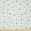 Ambesonne 90s Fabric by The Yard, Colorful Mosaic Pattern with Geometric Shapes in Memphis Style Doodle Print, Microfiber Fabric for Arts and Crafts Textiles & Decor, Blue Green #1