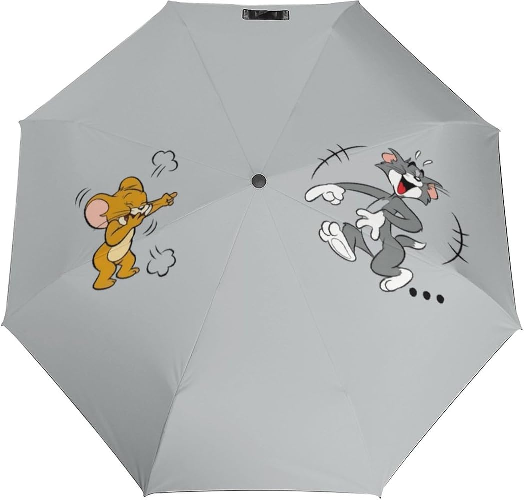 Amazon | トムとジェリー 折り畳み式傘 頑丈な8本骨 紫外線遮蔽