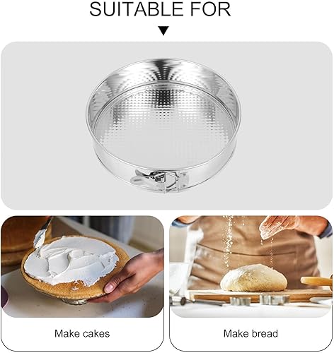 Miniatura 6 de DOITOOL Molde desmontable de 10 pulgadas redondo antiadherente para tartas de queso de acero inoxidable con parte inferior extraíble, moldes con