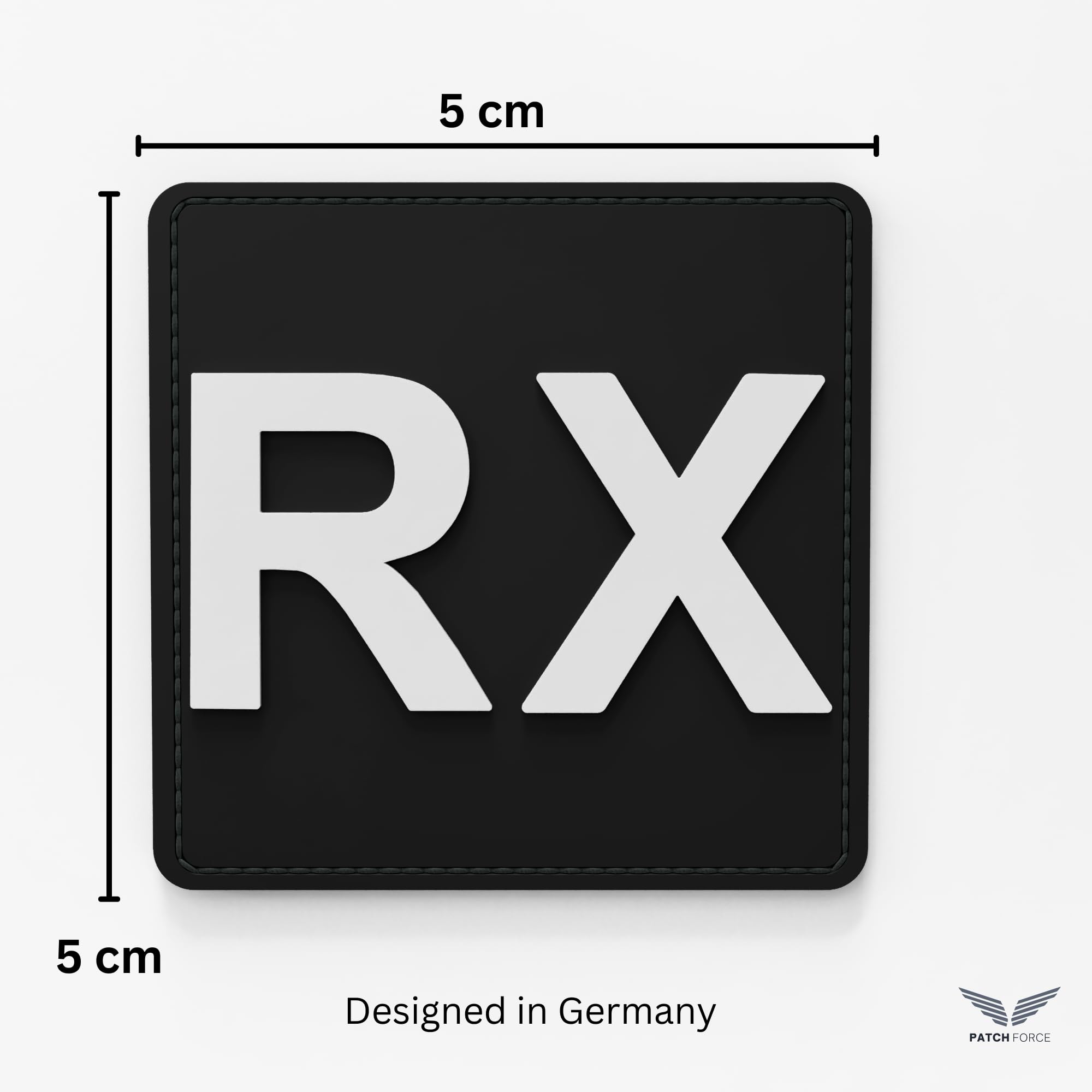 Patch CrossFit RX Rubber Patch Force 5x5cm - Velcro Pour Gilet Lesté, Sac à Dos