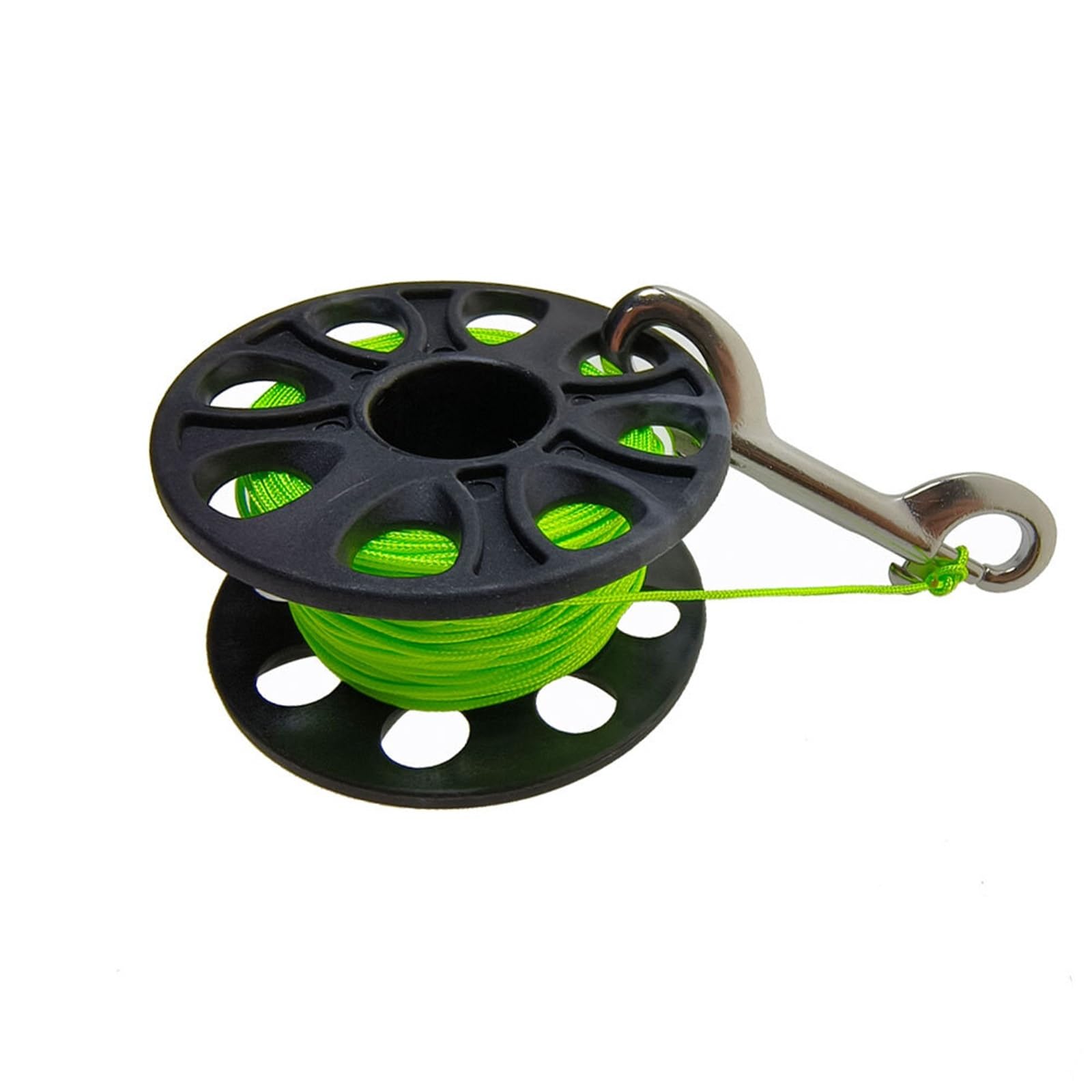 Diving Finger Spool, 30m Scuba Diving Spool Stainless Snap Hook Multicolor Cave Wreck Drift(Green)