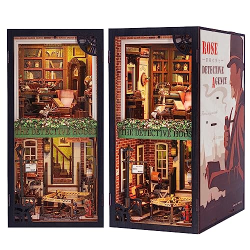 Hands Craft DIY Miniature Kit Book Nook - Rose Detective Agency | Mystery-Themed Miniature Scene...