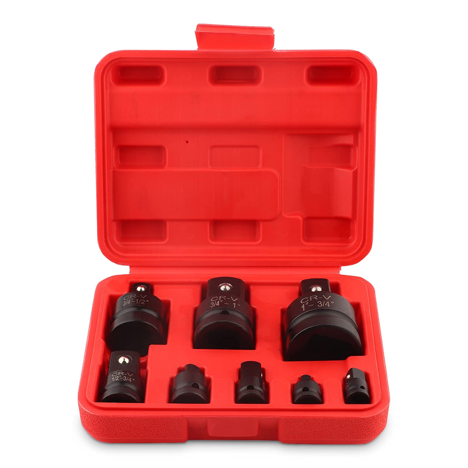 Ejoyous Lot de 8 Adaptateurs Réducteur, Ensemble d'adaptateurs de douilles à percussion en Acier Chrome-Molybdène pour convertisseur de douilles 1/4", 3/8", 1/2", 3/4"
