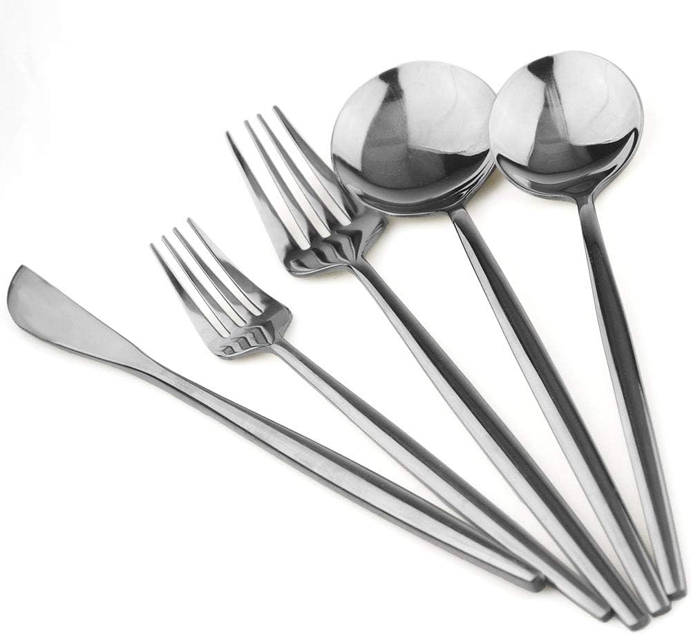 20-Piece Classical Stainless Steel Flatware Set, Mirro Polishing Silver Portable Knife Fork Spoon Silverware, Service for 4