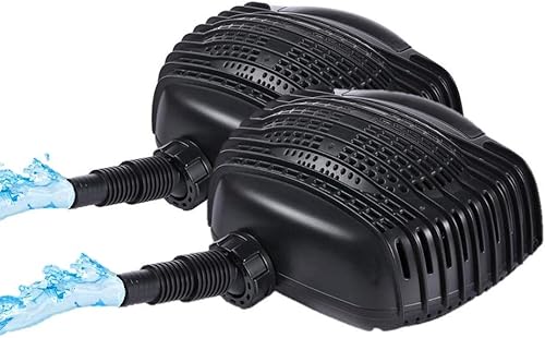 Bomba de agua sumergible sin escobillas de 12V-18V DC 898 GPH para fuente solar, estanque Koi y cascada (paquete de 2)