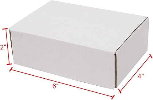 Miniatura 6 de Ochine Paquete de 50 cajas de papel de cartón corrugado, caja de cartón blanco, caja de envío de embalaje para envío de artículos pequeños y ligeros