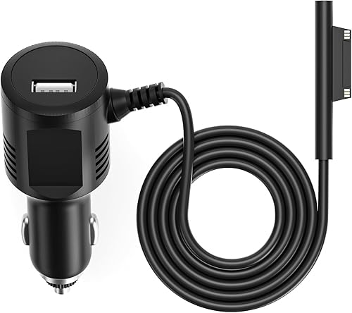 Surface Pro Cargador de coche 15V2.58A Surface Car Adapter para Microsoft Surface Pro 3Pro 4Pro 5Pro 6Pro 7Pro X Tablet, Surface Book, Surface Go,