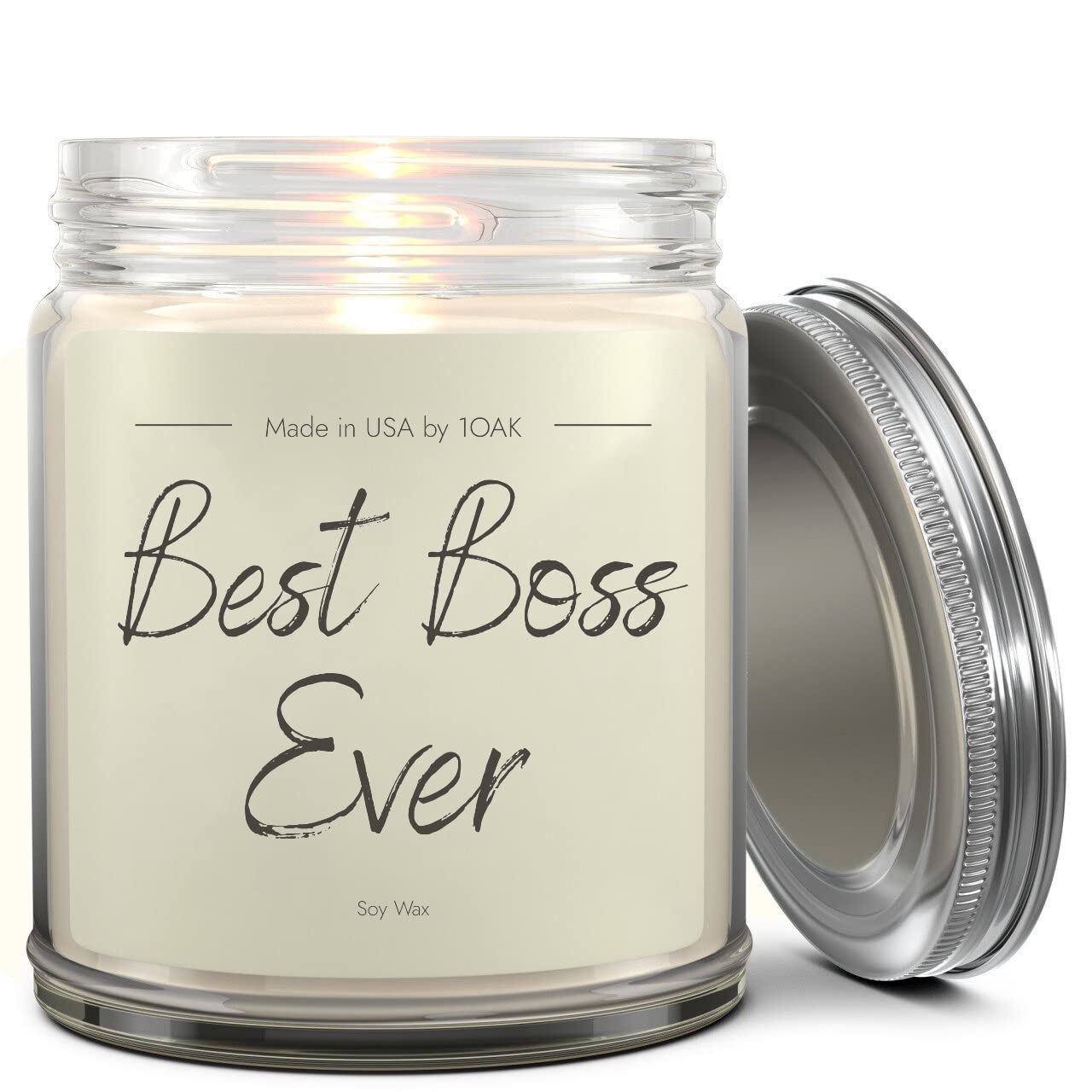 1OAK Vanilla Scented Candles - Best Boss Gifts for Women, Men - Office Manager Gifts for Women - Christmas Gifts for Boss - Best Boss Ever - Boss Appreciation Gifts for Women - Girl Boss Gifts