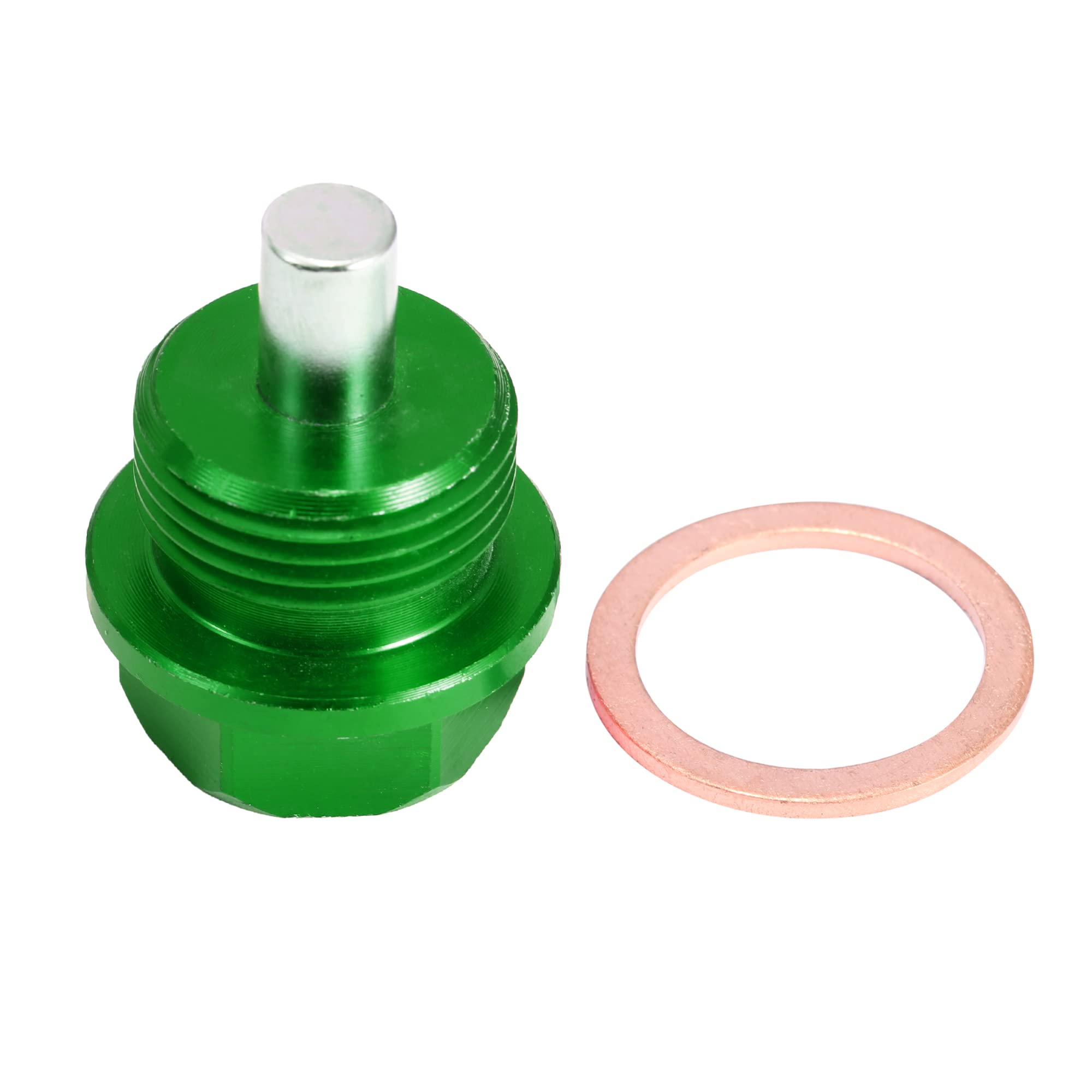 A ABSOPRO Tappo Coppa Olio Motore 2 Set Olio Scarico Tappo Alluminio Lega con 2 Rondella Verde M20x1.5