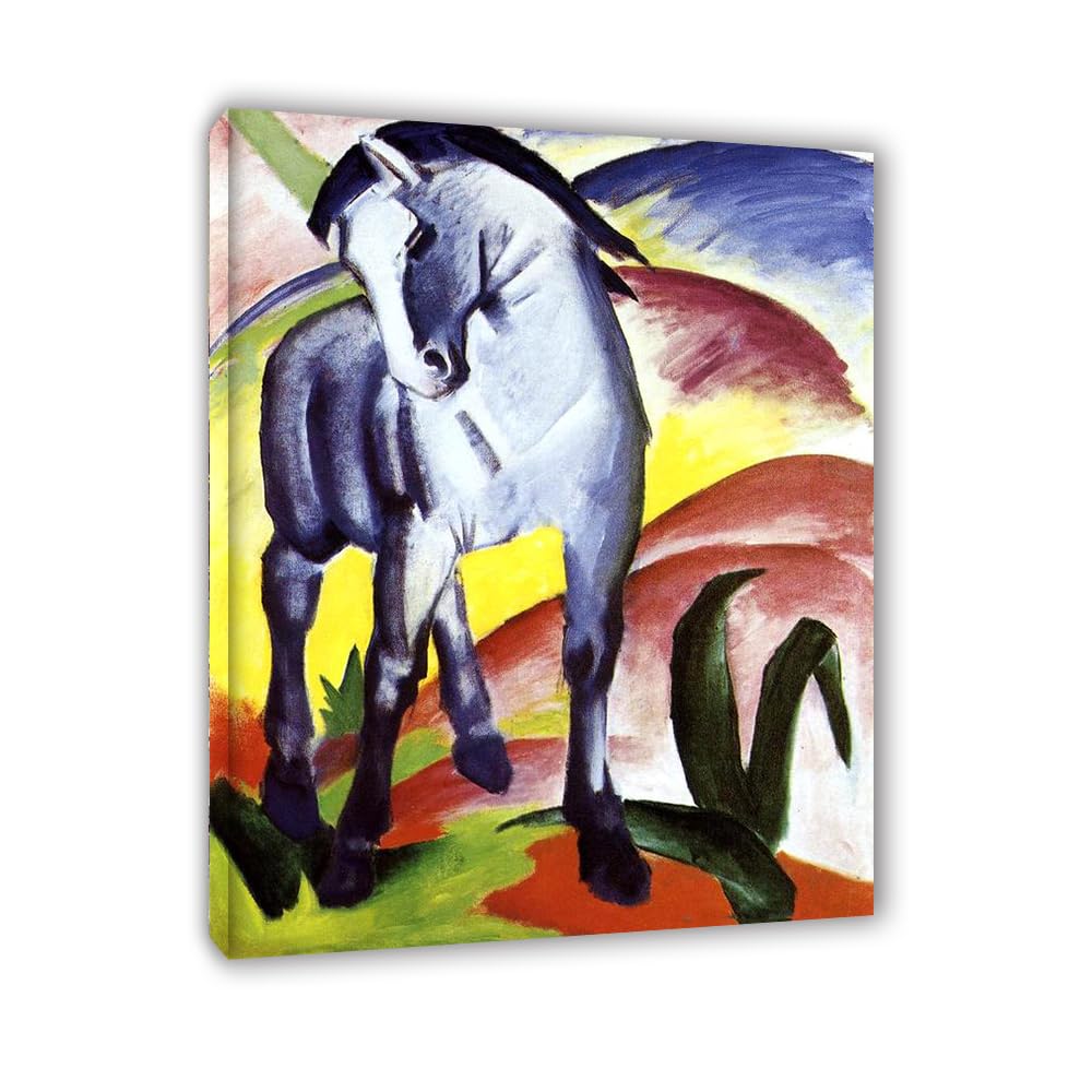 LZ6J8C9 Franz Marc《Blue Horse I》Famous Canvas Painting Reproductions.(50x65cm(19.7x25.6in)/Inner Frame)