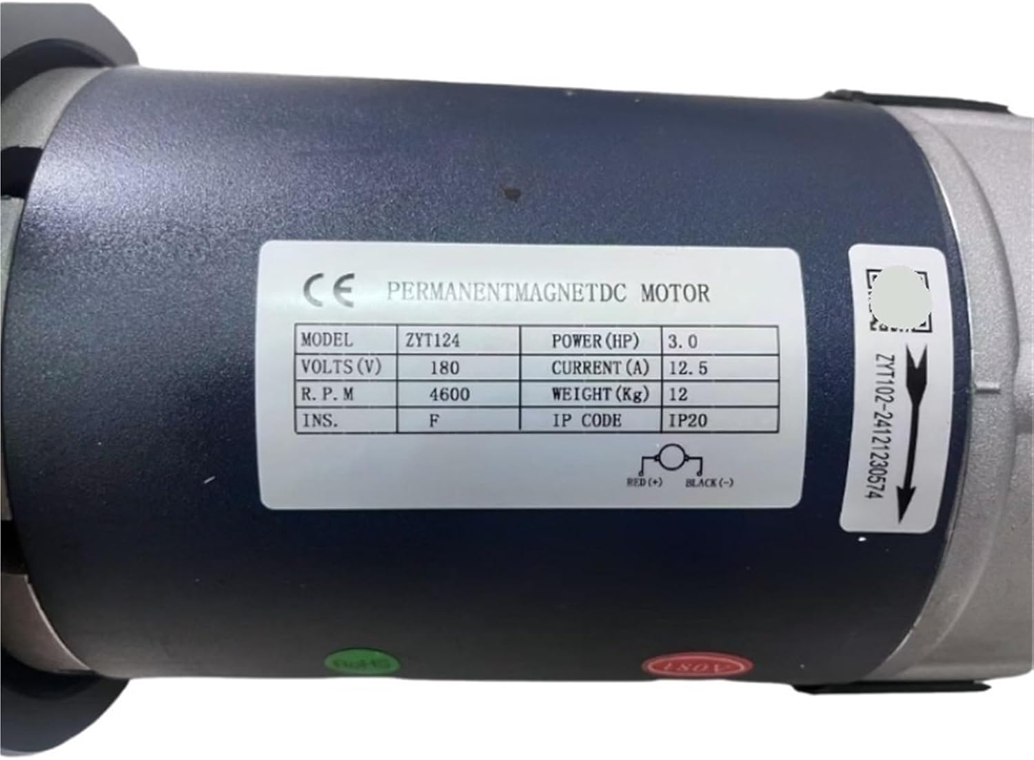 Treadmill DC Motor ZYT124 3HP 180V 4600RPM Treadmill Parts | Motor