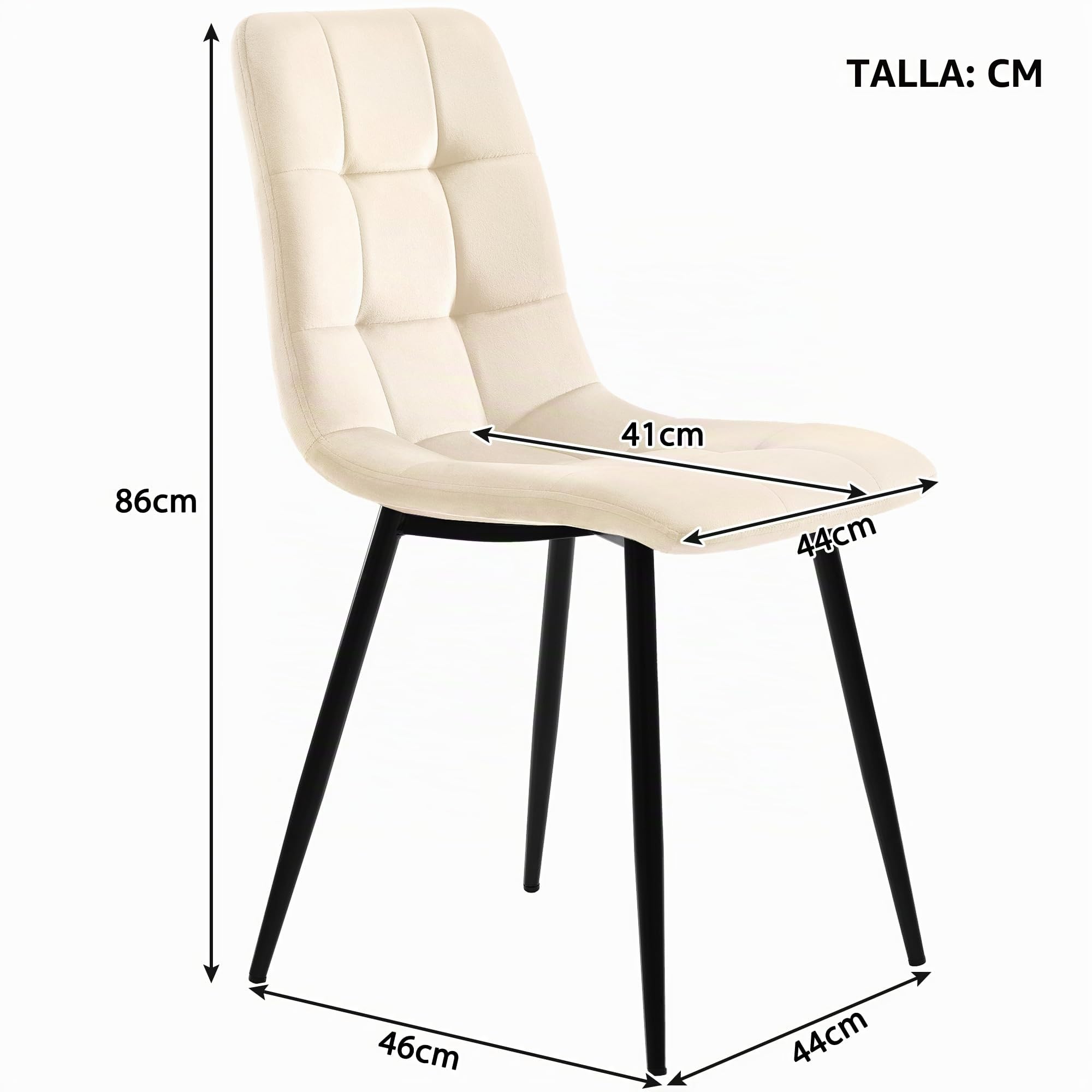 Conjunto Mesa y Sillas Comedor 5 Piezas, Juego de Comedor Mesa y 4 Sillas, Mesas Rectangular 140x80x75 cm con Patas Metálicas, Terciopelo Silla de Cocina, Beige y Blanco