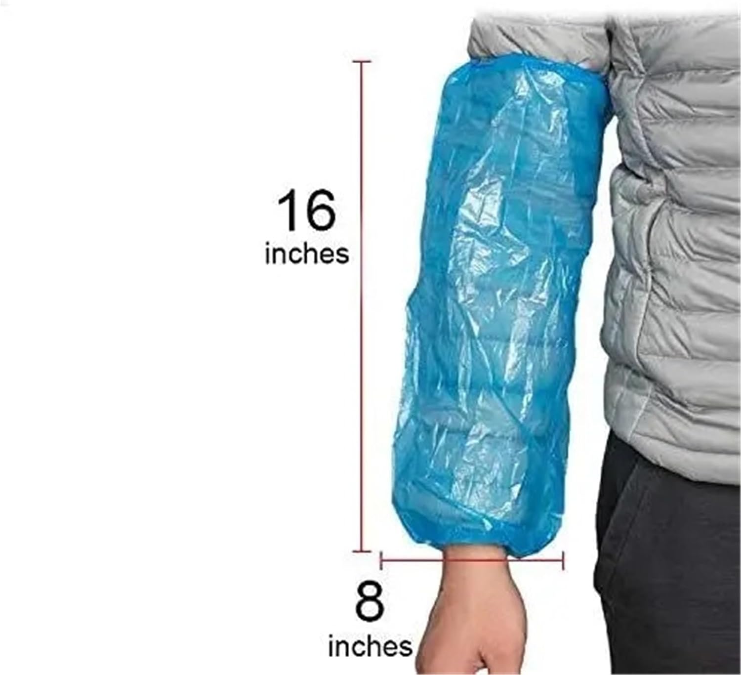 Plastic Disposable Sleeves Arm 200/400pcs Plastic Sleeves Covers Protectors Blue 16" with Elastic