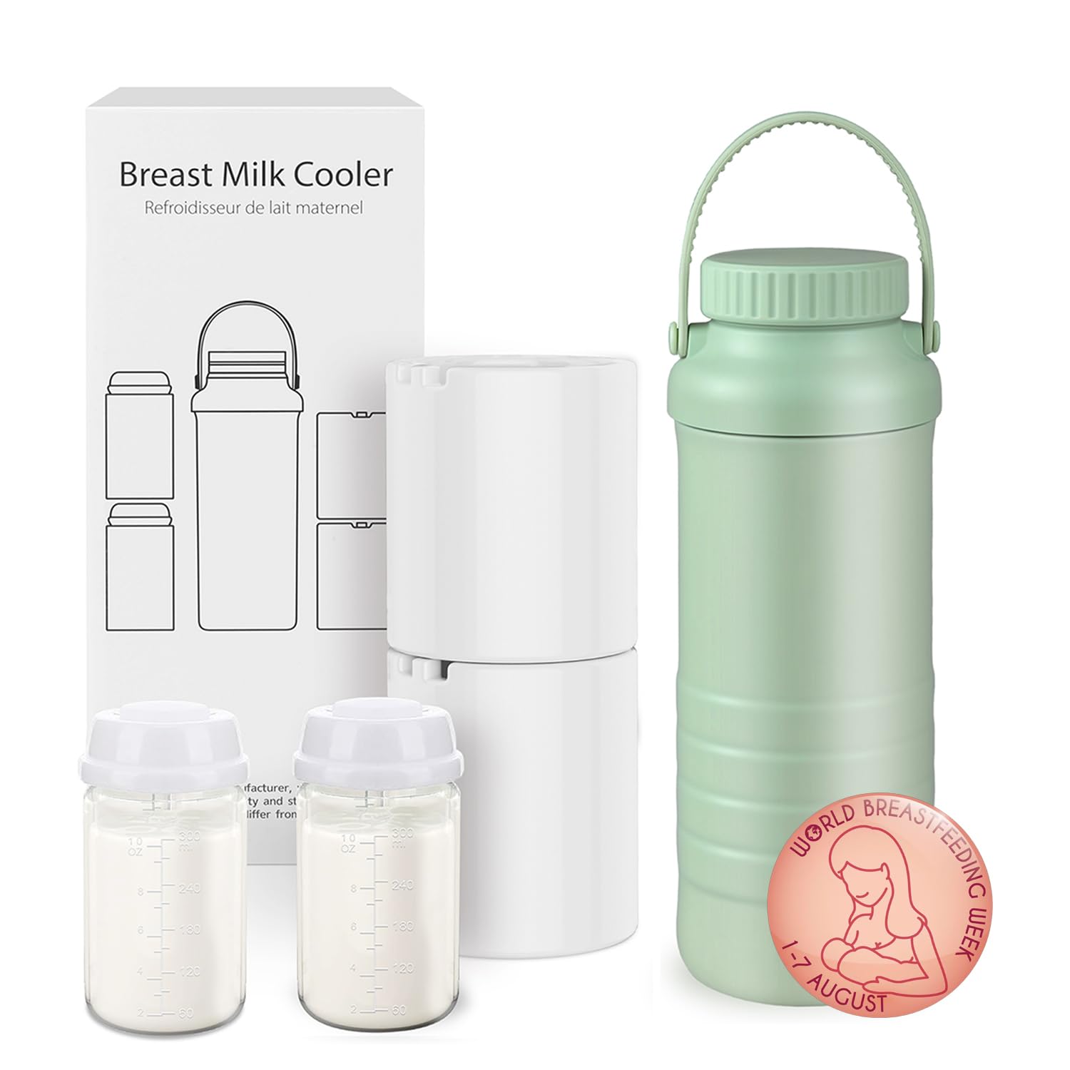 Portable Breast Milk Cooler Bottle 22oz Capacity Breastmilk
