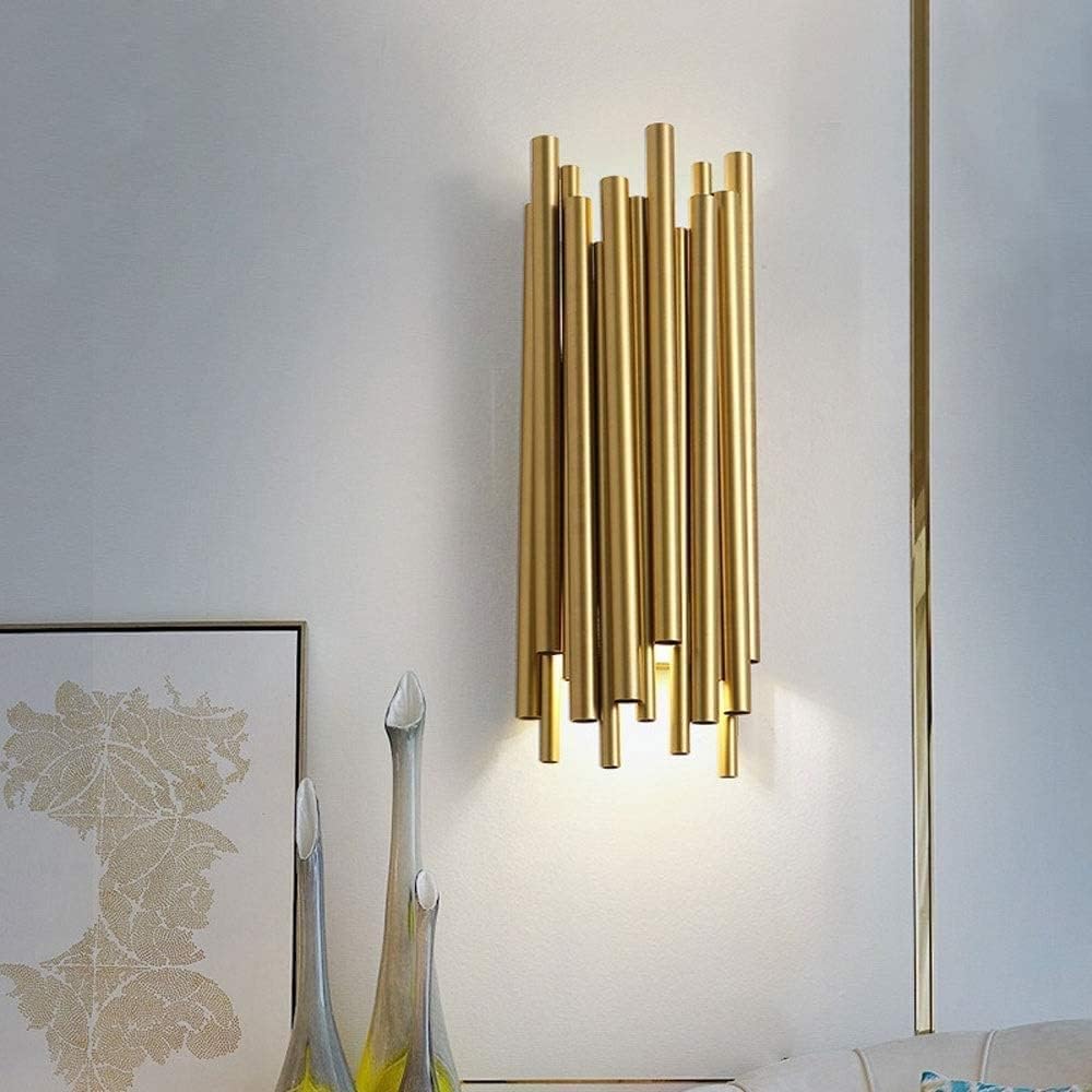Modern Home Decoration Wall Sconce Up Down Lighting Indoor Vintage Gold Farmhouse Bedroom Wall Light Fixture Long Bar Metal Tube Wall Lamp for Bedroom Living Room Hallway Bathroom