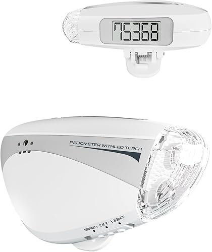 Rastreador de fitness, contador digital de pasos con linterna LED y sirenas de alarma personal, altavoces extra fuertes de 110 dB para mujeres,