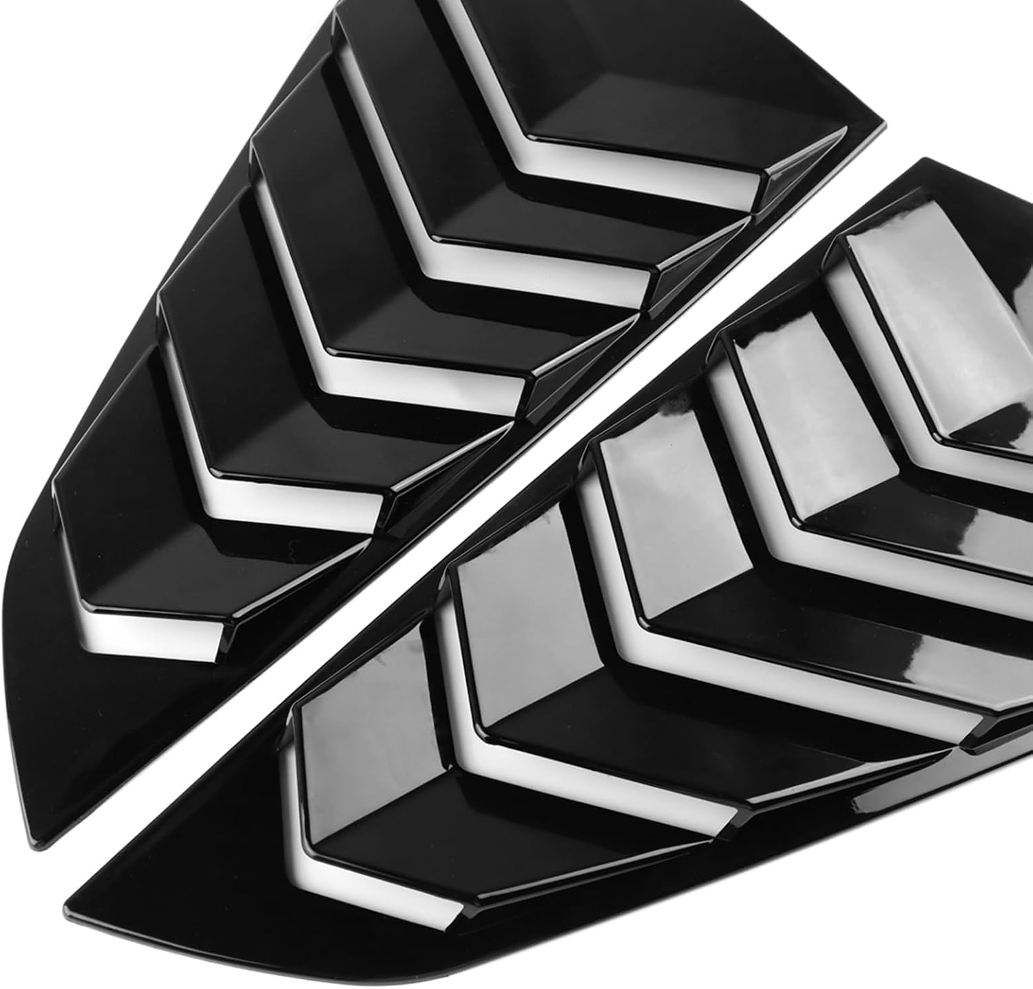 KUNGKIC for 2024 2025 Mustang Rear Side Window Louvers Air Vent Scoop Louvers Window Scoop Louvers Covers ABS Sun Rain Shade Vent Sport Style Cool Exterior Decoration ABS (Black)
