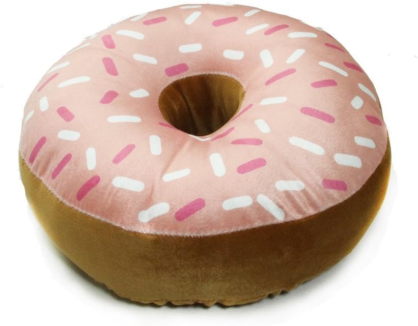 The Purple Tree Velvet Donut Cushion (Standard, Pink), Pack of 1