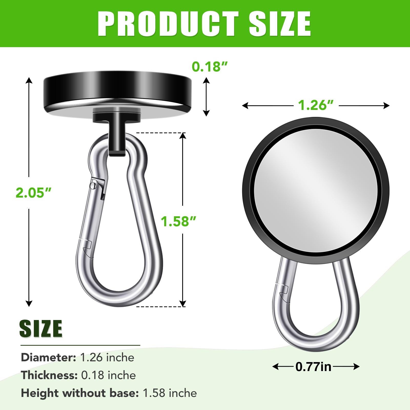E BAVITE Magnetic Hooks - 12 Pack, 110LBS Strong -2 E BAVITE Magnetic Hooks - 12 Pack, 110LBS Strong -2