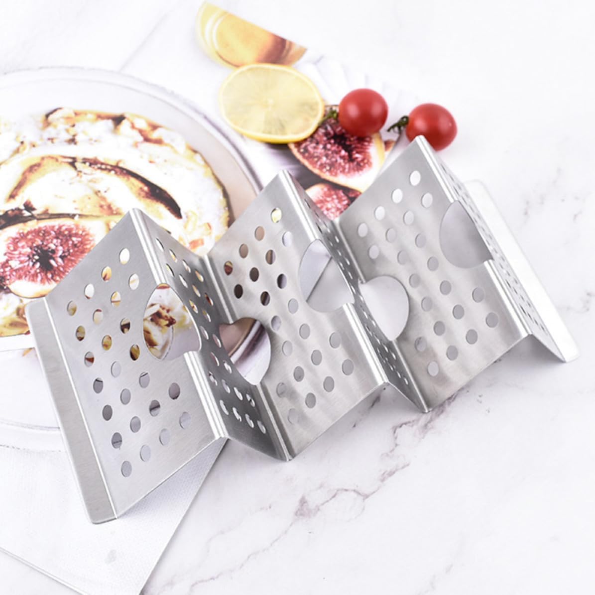 Wave Shaped Stainless Steel Taco Holder Rack for Kitchen Use