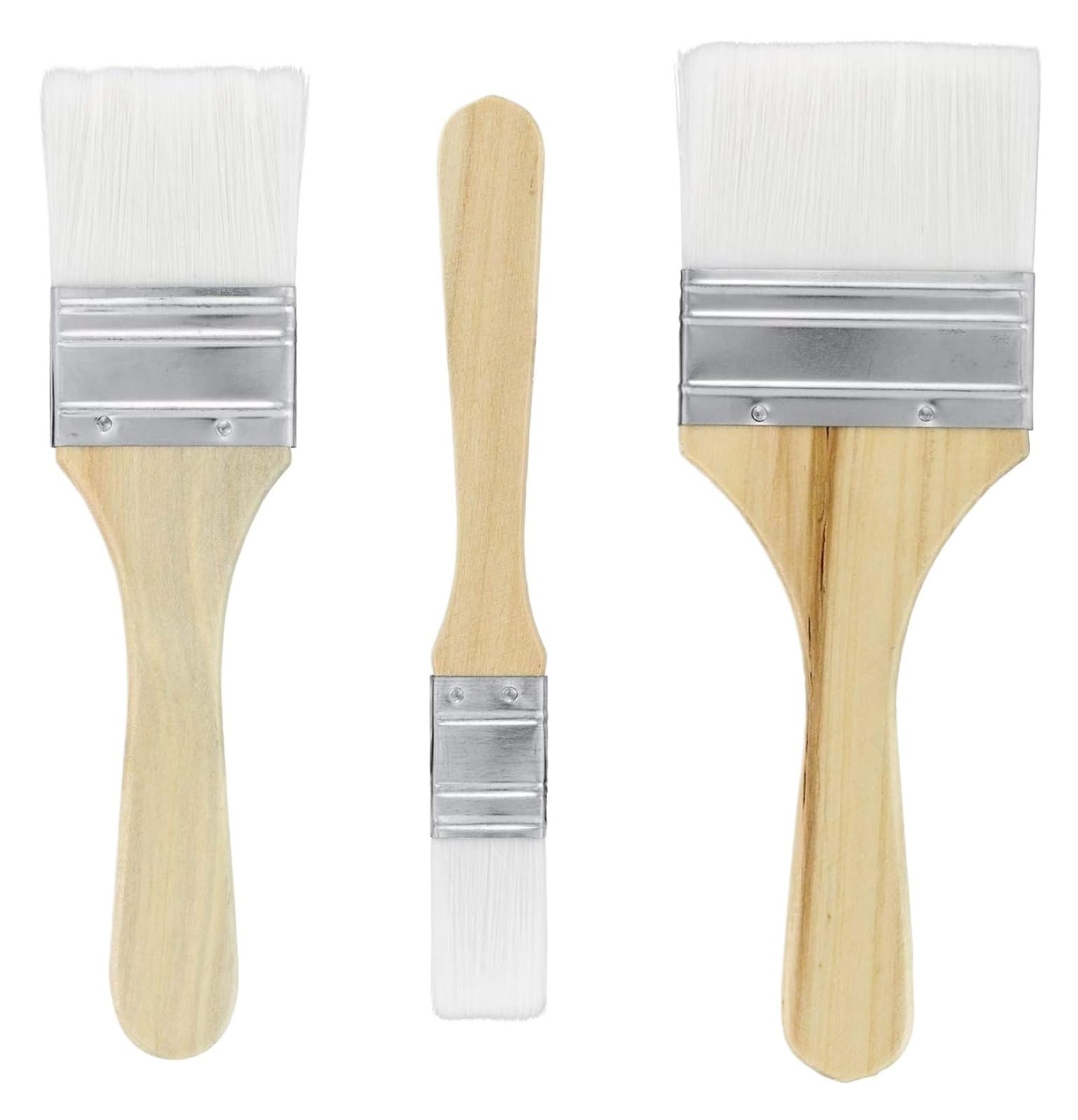 Confezione da 3 pennelli in setole sintetiche di varie dimensioni for pittura, scheggiature e multiuso, for macchie, vernici, colle gesso